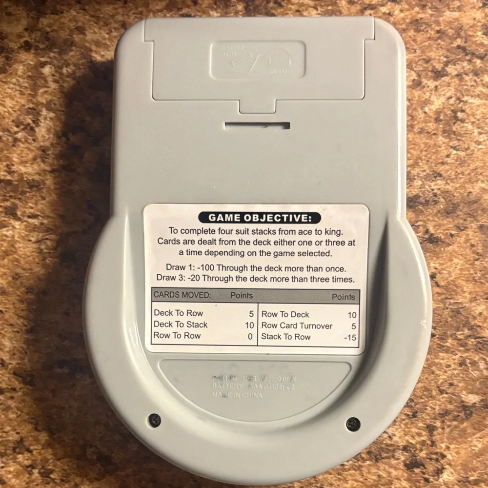 Solitaire Handheld Electronic Game - Gray